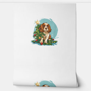 Grappig Feestelijk Hondenkostuum met versierde Ker Behang