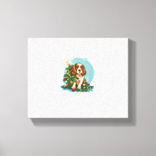 Grappig Feestelijk Hondenkostuum met versierde Ker Canvas Afdruk