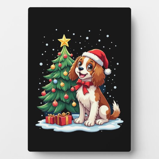 Grappig Feestelijk Hondenkostuum met versierde Ker Fotoplaat (voorkant)