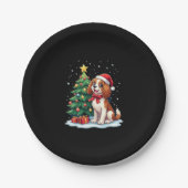 Grappig Feestelijk Hondenkostuum met versierde Ker Papieren Bordje (Voorkant)