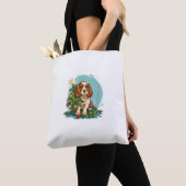 Grappig Feestelijk Hondenkostuum met versierde Ker Tote Bag (Dichtbij)