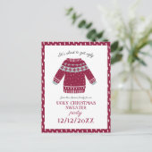 Grappig feestelijk kerst trui Drinken feest Uitnodiging Briefkaart (Staand voorkant)