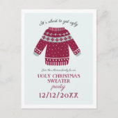 Grappig feestelijk kerst trui Drinken feest Uitnodiging Briefkaart (Voorkant)
