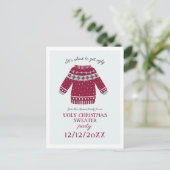 Grappig feestelijk kerst trui Drinken feest Uitnodiging Briefkaart (Staand voorkant)