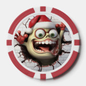 Grappig feestelijk Kerstmis 3dee monster Poker Chips (Voorkant)