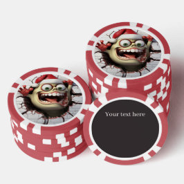 Grappig feestelijk Kerstmis 3dee monster Poker Chips