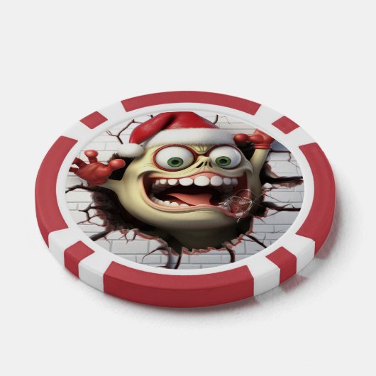 Grappig feestelijk Kerstmis 3dee monster Poker Chips (Enkel)