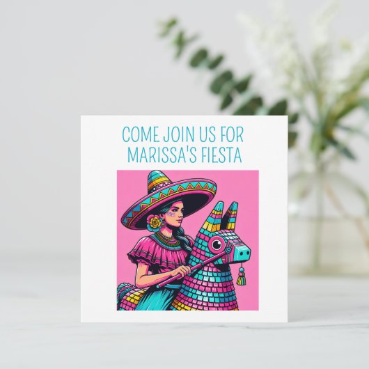 Grappig Feestelijk Leuk Fiesta Piñata Kleurrijke P Kaart (Staand voorkant)