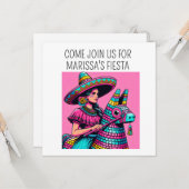 Grappig Feestelijk Pret Feest Pinata Kleurrijk Pop Kaart (Voorkant / Achterkant in situ)