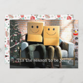 Grappig feestelijk stel met Kerstmis Feestdagenkaart (Voorkant / Achterkant)