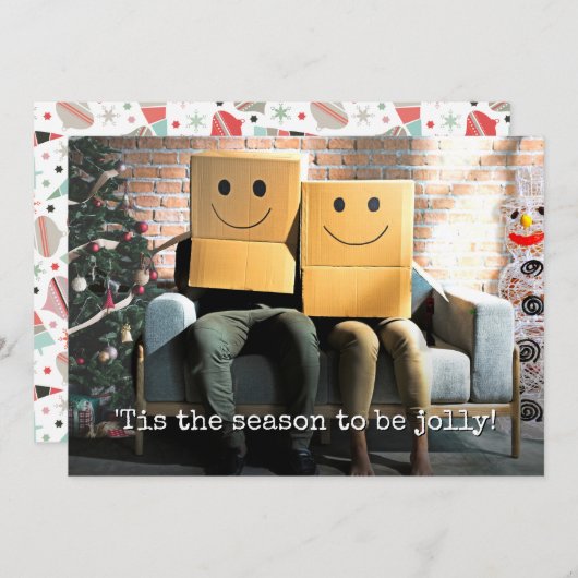 Grappig feestelijk stel met Kerstmis Feestdagenkaart (Voorkant / Achterkant)