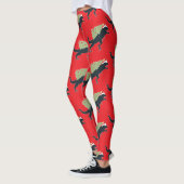 Grappig Feestelijke Dino Kerstmis Leggings (Links)