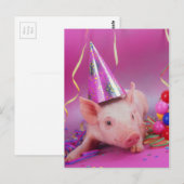 Grappig feestvarken briefkaart (Voorkant / Achterkant)