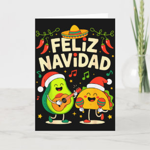 Grappig Feliz Navidad Avocado Tacos Mexicaans Kers Kaart