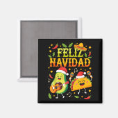 Grappig Feliz Navidad Avocado Tacos Mexicaans Kers Magneet (Voorkant / Achterkant)