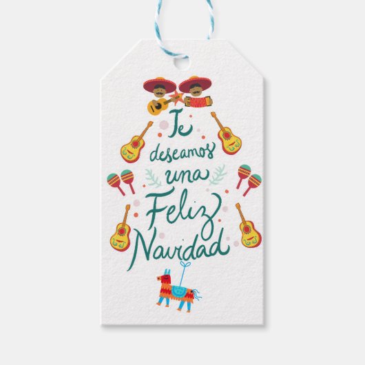 Grappig feliz navidad cadeaulabel (Voorkant)