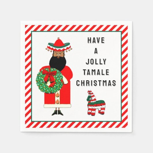 Grappig Feliz Navidad Feest Servet (Voorkant)