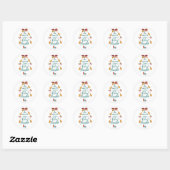 Grappig feliz navidad ronde sticker (Vel)