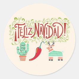 Grappig feliz navidad ronde sticker