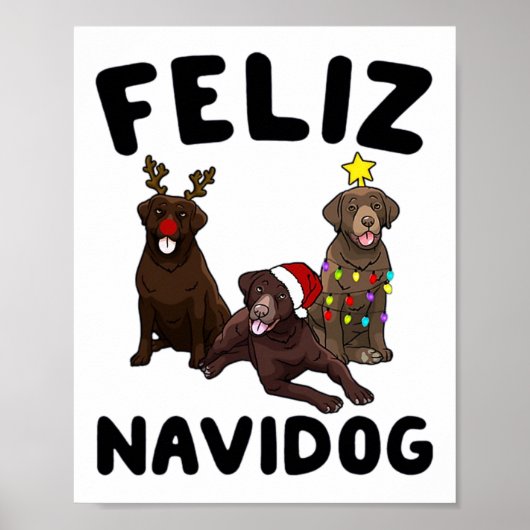 Grappig Feliz Navidog Chesapeake Y Retriever Dog C Poster (Voorkant)