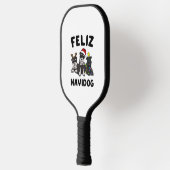 Grappig Feliz Navidog Miniatuur Schnauzer hondenli Pickleball Paddle (Links)