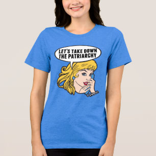 Grappig Feminist Laten we de patriarchie omlaag ha Tri-Blend Shirt