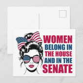 Grappig feministisch citaat Politieke Amerikaanse  Briefkaart (Voorkant / Achterkant)