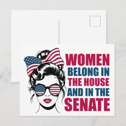 Grappig feministisch citaat Politieke Amerikaanse  Briefkaart (Voorkant / Achterkant)