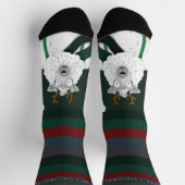 Grappig Festief “Fleece Navidad” Schaap op Donkerg Sokken (Top)