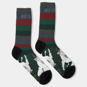 Grappig Festief “Fleece Navidad” Schaap op Donkerg Sokken (Rechts)