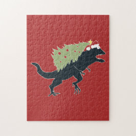 Grappig Festieve Dino Kerstmis Legpuzzel