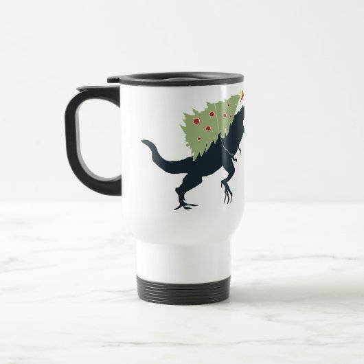 Grappig Festieve Dino Kerstmis Reisbeker (Links)