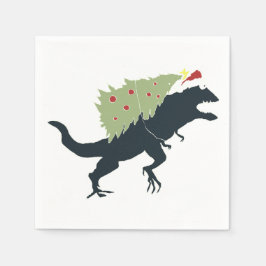 Grappig Festieve Dino Kerstmis Servet