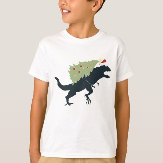 Grappig Festieve Dino Kerstmis T-shirt (Voorkant)