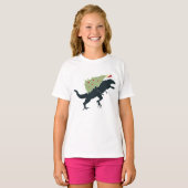 Grappig Festieve Dino Kerstmis T-shirt (Voorkant volledig)
