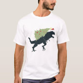 Grappig Festieve Dino Kerstmis T-shirt (Voorkant)