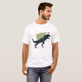 Grappig Festieve Dino Kerstmis T-shirt (Voorkant volledig)