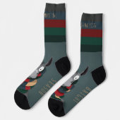 Grappig Festive Chic Mooie Ezel Turquoise Grijs Sokken (Links)