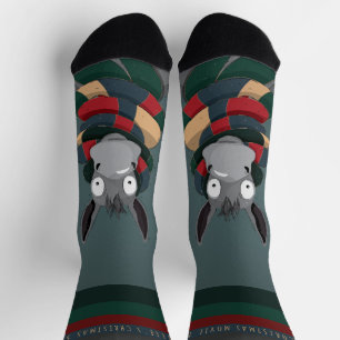 Grappig Festive Chic Mooie Ezel Turquoise Grijs Sokken