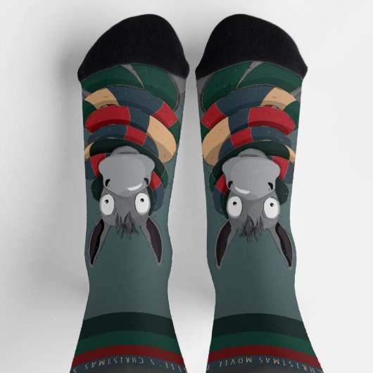 Grappig Festive Chic Mooie Ezel Turquoise Grijs Sokken (Top)