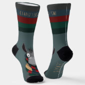 Grappig Festive Chic Mooie Ezel Turquoise Grijs Sokken (Gebogen)