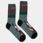 Grappig Festive Chic Mooie Ezel Turquoise Grijs Sokken (Rechts)