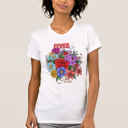 Grappig "Fever Flora" Medisch Bloem Grafisch Ontwe T-shirt (Voorkant)