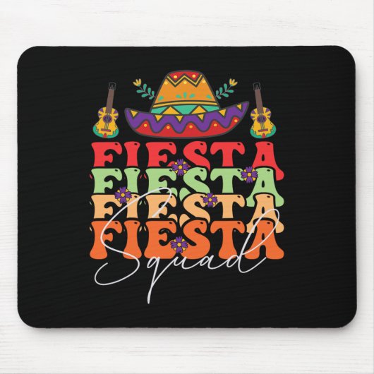 Grappig Fiesta Squad Cinco De Mayo Mexicaanse Part Muismat (Voorkant)