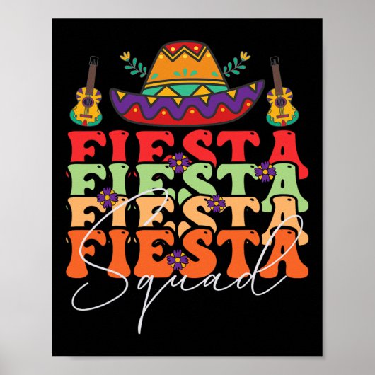 Grappig Fiesta Squad Cinco De Mayo Mexicaanse Part Poster (Voorkant)