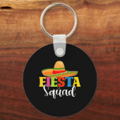 Grappig Fiesta Squad Cinco De Mayo Mexicaanse Part Sleutelhanger (Voorkant)