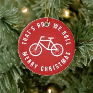 Grappig fiets kerstboom ornament foto
