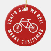 Grappig fiets kerstboom ornament foto (Voorkant)