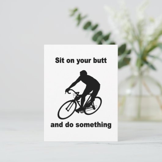 Grappig fietsen briefkaart (Staand voorkant)