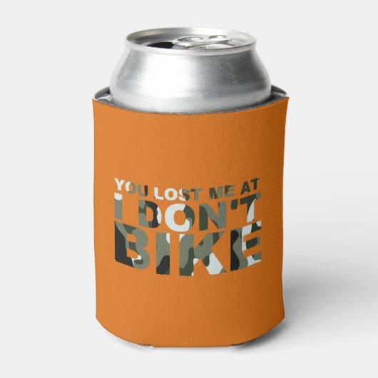 Grappig fietsen Camo je bent me kwijt niet fietsen Blikjeskoeler (Blikje Voorkant)